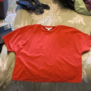 BR sport cropped coral coloured T shirt